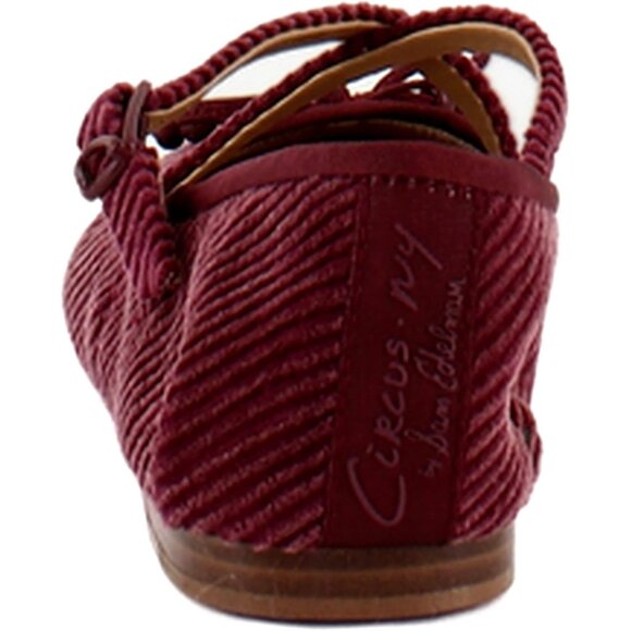 Circus NY by Sam Edelman Women's Spiced Plum Leather Cross Strap Ballet Flat - Picture 4 of 8